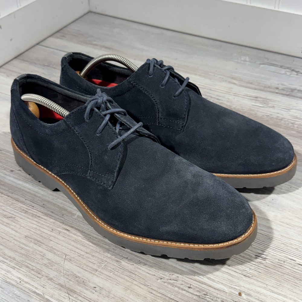Rockport Walkability Navy Blue Suede Oxfords Men's Size US 12 M EUC